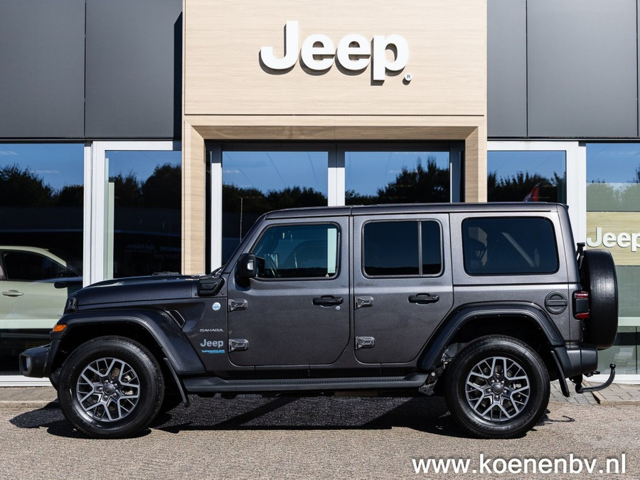 Jeep Wrangler 4xE 380 4wd Autom. Sahara CLIMA / LEER / ADAPT. CRUISE / CAMERA v+a